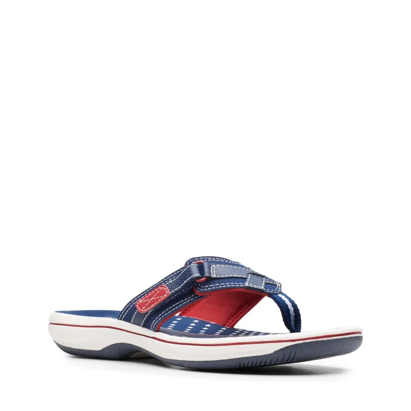 Women’s Clarks Breeze Sea Flip-Flop – Navy/Red