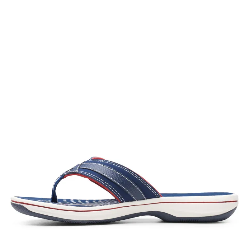 Women’s Clarks Breeze Sea Flip-Flop – Navy/Red