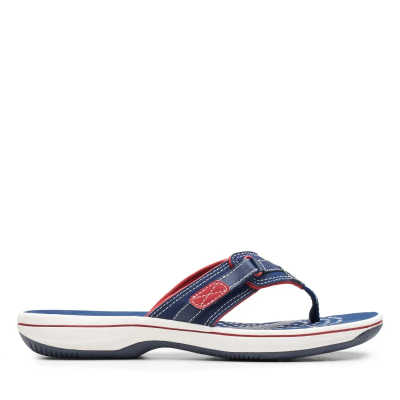 Women’s Clarks Breeze Sea Flip-Flop – Navy/Red