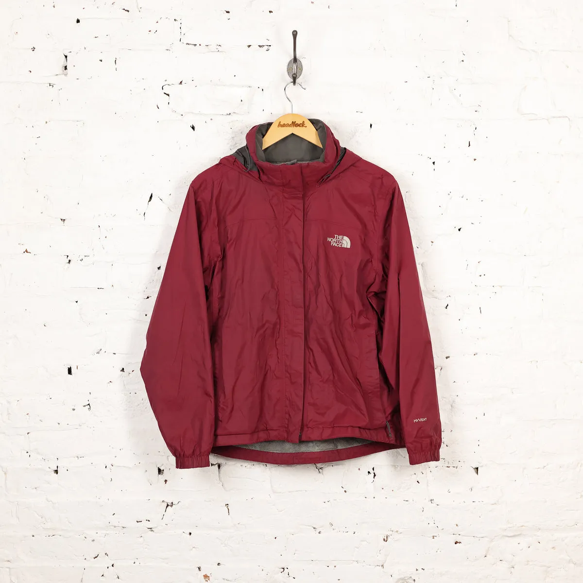 Womens The North Face Hyvent Rain Jacket - Maroon - Womens M