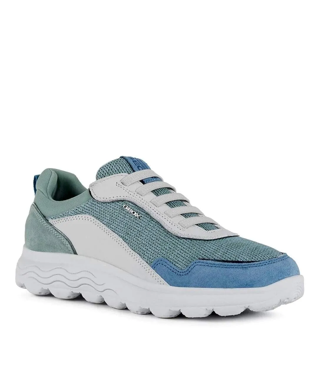 Womens/ladies spherica nappa leather trainers white/green Geox