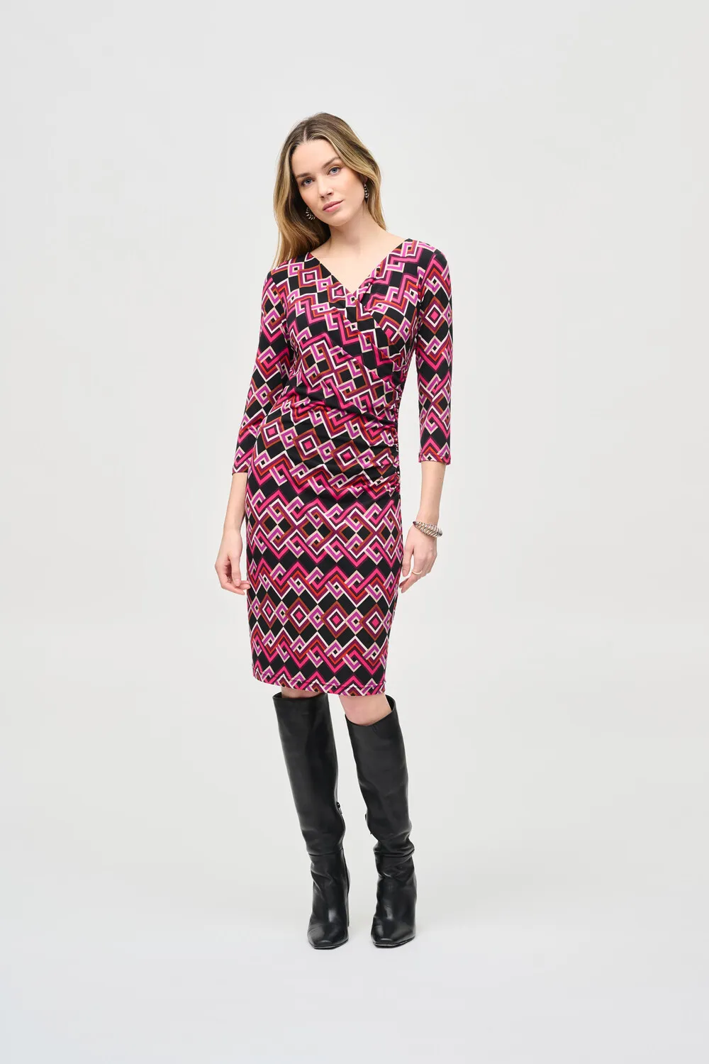 Wrap Harlequin Midi Dress Style 243323