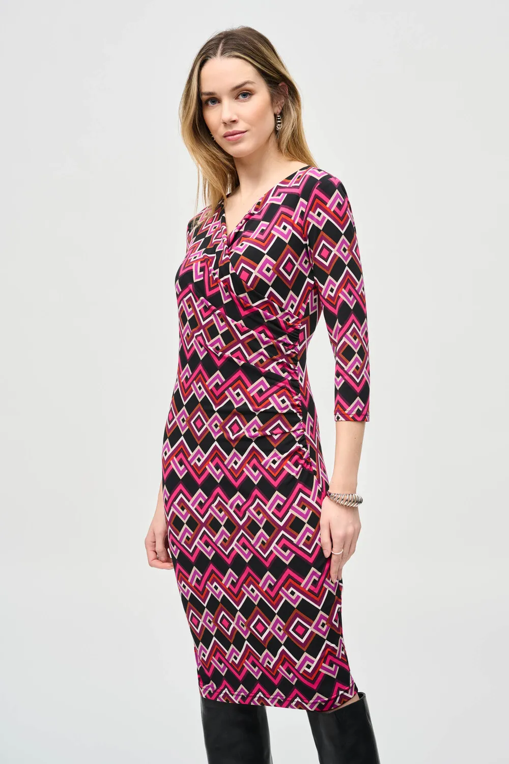 Wrap Harlequin Midi Dress Style 243323