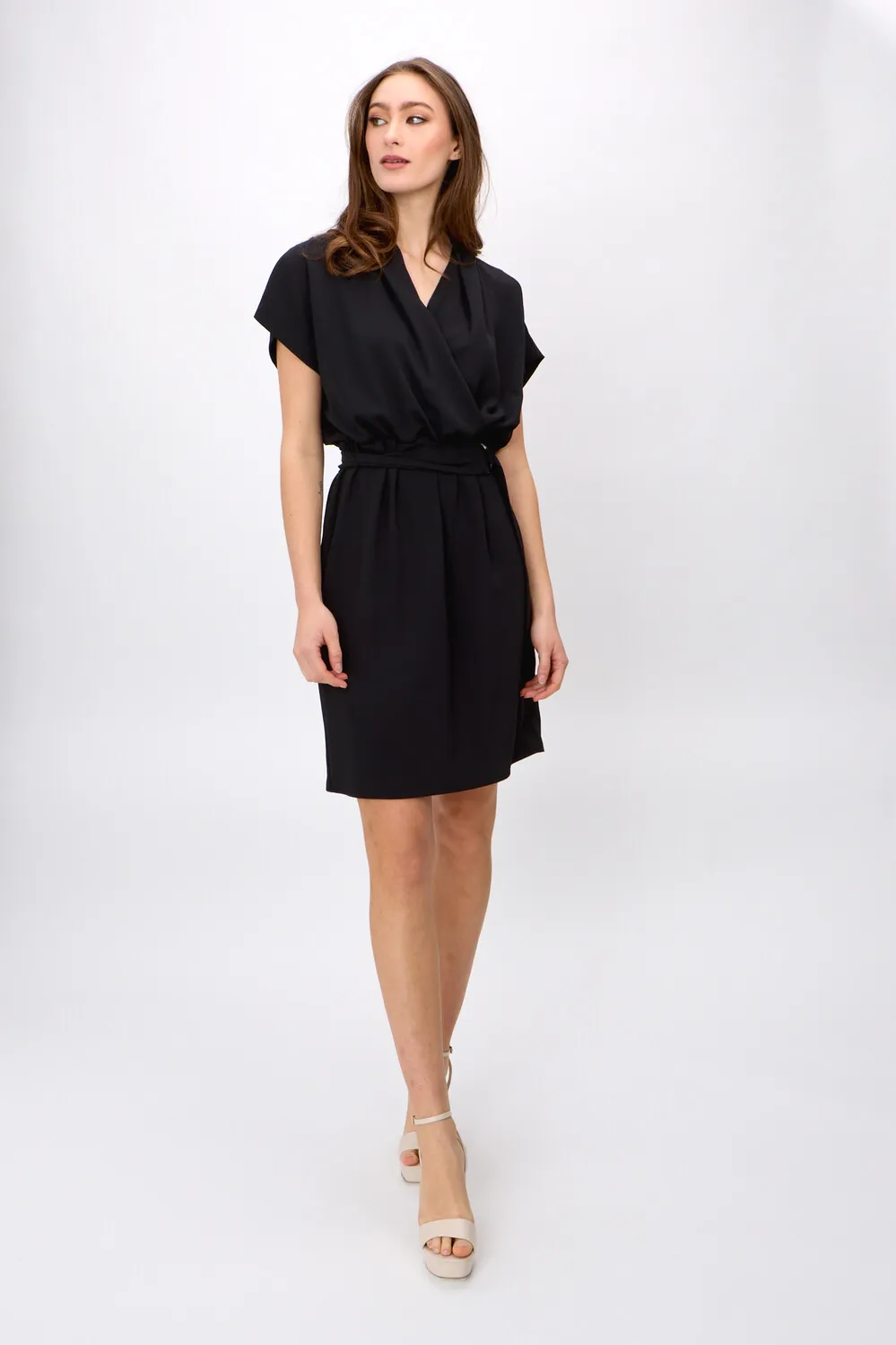 Wrap V-neck Belted Dress Style 242013